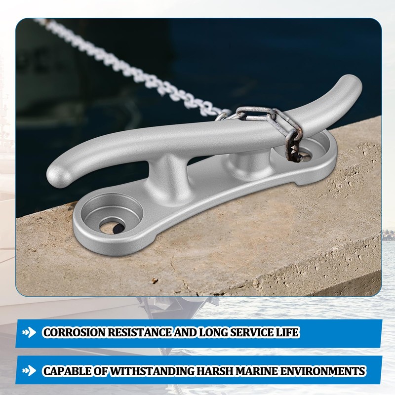 4 Pack S-Style Dock Cleat 10 Inches Aluminum Boat Mooring