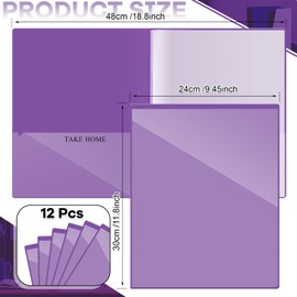 Henoyso 12 Pcs School and Home 2 Pocket Folders with 4 Clear Inner Pockets Plastic Heavy Duty Homework Folders Parent Teacher Communication for Student Home Office Classroom,11 x 9 Inch (Purple)