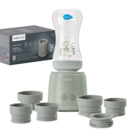 Nuvita 1163 Warm’n’Mix Tragbarer Flaschenwärmer mit Akku, mit Heiz- und Mischfunktion – Schnelles Aufheizen in 3 Minuten, 4 Temperatureinstellungen, Universelle Kompatibilität mit 6 Adaptern