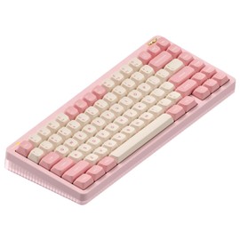 nuphy Halo75 V2 Mechancial Gaming Kyeboard,75% Wireless Hot Swappable Bluetooth Keyboard,83 Kyes RGB Backlit Keyboard,Support Bluetooth/2.4GHz/USB-C-Pink Silent Red Clear-Top Switch