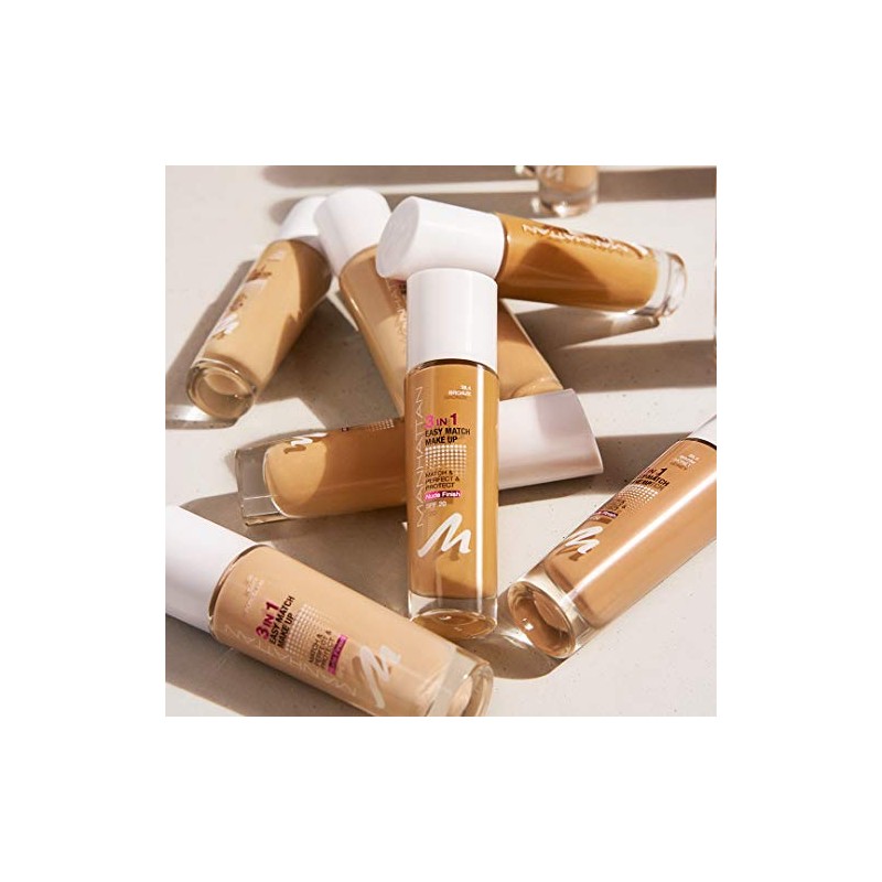 Manhattan 3-in-1 Easy Match Make-Up, Liquid Foundation for Light Skin