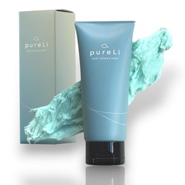 pureLi Pure Body Scrub & Body Soap, 7.1 oz (200 g), Mandarin Wood Scent, Tube Type, Highly Moisturizing, Moist Skin Care, Blackheads
