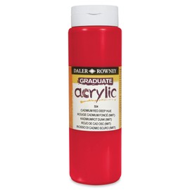 Daler-Rowney Graduate Acrylic Paint, Plastic Bottle, 16.91oz - 500 ml, Cadmium Red Deep Hue