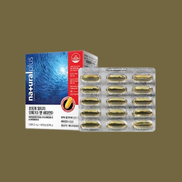 Natural Plus Supercritical Altige Omega 3 and Vitamin D 60 capsules, basic / 내츄럴플러스 초임계 알티지 오메가3 앤 비타민D 60캡슐, 기본