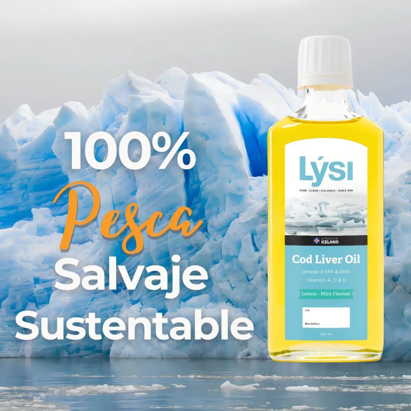 Aceite Hígado Bacalao Omega 3 Lýsi Limón Menta 240ml Sin