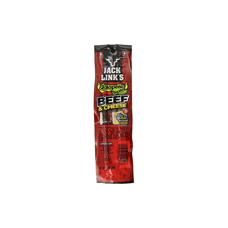 Jack Link's Beef and Cheese Snack, Jalapeno Sizzle, Jalapeno,1.2 Ounce
