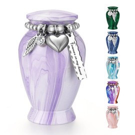 Abooxiu Small Urns for Human Ashes Keepsake 2.85 Inches Mini Urns for Ashes Memorial Small Cremation Urn Ash Keepsake Urns Mini Funeral Burial Decorative Urn for Adult Males Females Pets, Purple