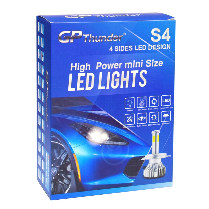 GP Thunder 8000K 4-Sides 120W LED Headlight 9005 HB3 High