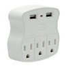 HIGH POWER Multicontacto de Pared con 2 Puertos USB y