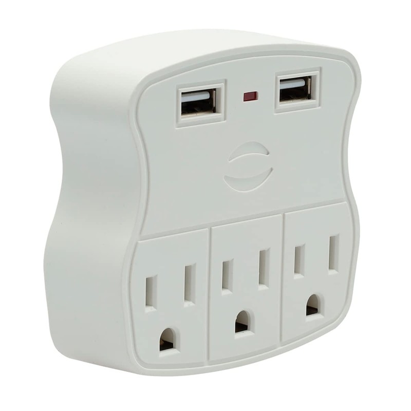 HIGH POWER Multicontacto de Pared con 2 Puertos USB y