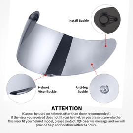 MXJ Gear Helmet Visor for K1 K3SV K5, Motorcycle Helmet Visor, Motorcycle Wind Protection Helmet Lens Visor Full Face UV Protection Helmet Visor (Chrome Silver)