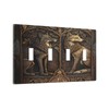 Medieval Of Two Wolves 4 Gang Decorative light switch plate