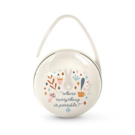 Suavinex, Dummy Box for Babies, Independently Carry 2 Dummies, with Loop for Hanging on Bag, Pram or Cradle, Dummy Holder, Dummy Bag, Case, Wonderland Beige
