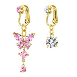 Longita Fake Belly Button Piercing Clip on Belly Button Rings Gold Fake Belly Piercing Fake Belly Ring Fake Belly Button Ring for Women Clip on Belly Button Piercing Belly Button Non Pierced Jewelry