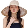 HUAMULAN Wide Brim Women Summer Sun Floppy Hat Ponytail Beach