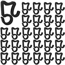 Moscare 100 Pcs Christmas Gutter Hang Hooks,Weatherproof Plastic Light Clips Hooks for Xmas,Christmas Party Light Hanging Hooks Decoration for Outdoor String Lights (Black)