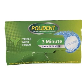 Polident 3-minute Daily Cleaner Denture 40 CT Exp 4/26 Triple Mint Fresh