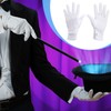 1 Pair Men Nylon Uniform Glove Costume Gloves,White Stitched Cotton