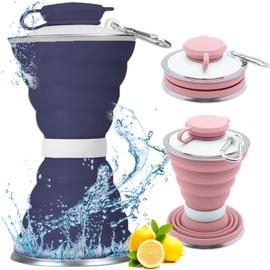 Botella de Agua Plegable de Silicona Con Mosquetón,2PCS Botellas de Agua Blandas con Válvula a Prueba de Fugas,de Silicona Portátil Sin BPA,para Gimnasio Correr Andar Bicicleta Acampar