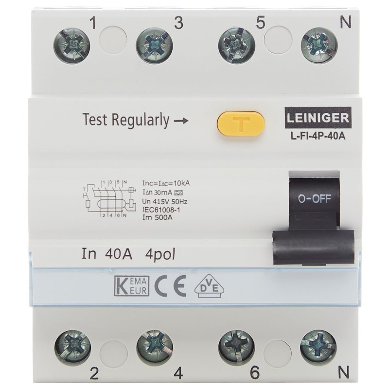 LEINIGER/Residual Current Circuit Breaker/FI Switch/RCD / 2-Pin / 4-Pin /