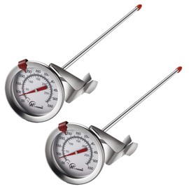 KT THERMO Deep Fry Thermometer with Instant Read,Dial Thermometer(2-Pack),12" Stainless Steel Stem Meat Cooking Thermometer,Best for Turkey,BBQ,Grill