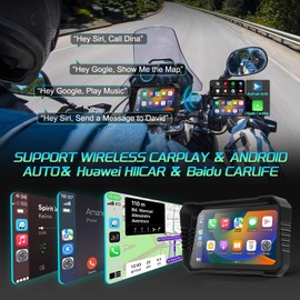 Motorcycle Carplay Support Wireless CarPlay & Android Auto, 6.25’’ Waterproof Touchscreen, Motorcycle Dash Cam Front and Rear with TPMS, GPS, WiFi, Loop Recording (Upgraded - with BSD Function)