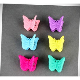 Perfect Hairstyle with Our Hair Accessories - 6 Butterfly Small Hair Clips Barrette Clip Set Of 6 Multi Color 3/4" Wide Fashionable Hair Accessory Hair Jewelry Accessories for Lady Women