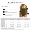 ZAFUL Ribbed One Piece Swimwear for Women Built-in Bra Low