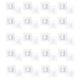 Adhesivos De Repuesto para Ducha Organizador de Ducha, ganchos de pared transparentes resistentes e impermeables,adecuados para baño, cocin, Estanterías 20 Piezas, Loopunk