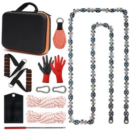 ZSGrowth 53 Inch High Limb Rope Saw with 68 Sharp Teeth Blades on Both Sides, Hand Rope Chain Saw Kit Includes Ergonomic Handles, 14oz Throwing Bag and Storage Case