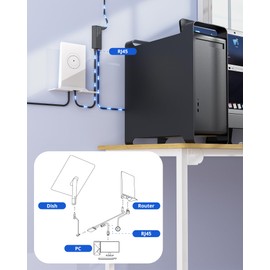 Starlink Ethernet Adapter, Starlink Adapter for Standard with Motor, RJ45 Ethernet Adapter for GEN2 Router, Fast and Stable Satellite Internet Adapter for Starlink Actated Gen 2, Grey