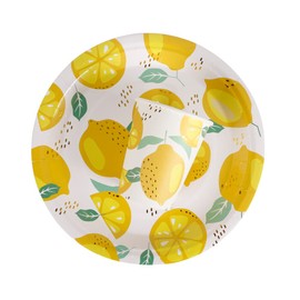 Geeklife Gold Lemon Paper Party Cups , 9oz Gold Fruit Disposable Decorative Cups Set , Sparkly Gold Foil Paper Cups Bulk,40 pcs