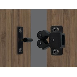 QCAA Roller Catch, 1-1/4", Steel, Matte Black, 4 Pack, Made in Taiwan