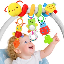 Baby Spiral Pram Toy for Babies Activity Spiral Pram Chain Hanging Toy Baby Bed Toy Baby Spiral Plush Toy for Toddlers Boys Girls from 0 3 6 9 12 Months