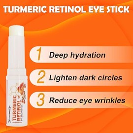 Barra de ojos con retinol y cúrcuma, bálsamo para ojos en barra Stocking Stuffers, hidratante para ojeras, arrugas y visibilidad