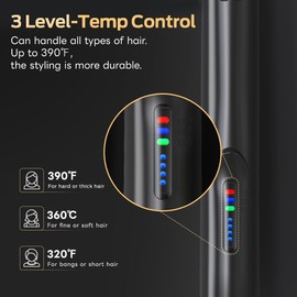 Cordless Hair Straightener and Curler 2 in 1 Ceramic Flat Iron Mini Cordless Portable Travel Hot Tools Straight Curl for Women Men USB Rechargeable with Pouch (Black)