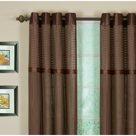 Today's Curtain Silhouette Grommet Panel, 84",Chocolate, 55" W x 84" L
