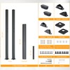 DIYHD 2 Step Handrail for Outdoor,Powder Coated Iron Stair Railing,Black