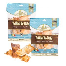Fieldcrest Farms Nothin to Hide Flip Chips Dog Chews - Natural Rawhide Alternative Treats for Dogs, Collagen Based Snack for Moderate Chewers Up to 35lbs, Beef Flavor - 2 Packs (16 Chips)