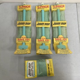 Jonny Mop NOS Vintage 1970s Jonny Mop Lot Of (3) Plus SEALED Toilet Bowl Cleaner Pads