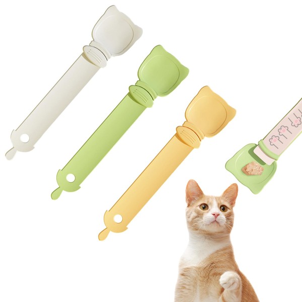 3PCS Cat Strip Feeder, Cat Strip Squeeze Spoon, Cute Cat