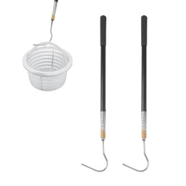 buccilly Pool Skimmer Basket Hook Extendable Pool Filter Skimmer Handle 62.9Inch, for Pool Skimmer Basket with Handle Pool Filter Basket Pool Hook 1-Pack (2pack)