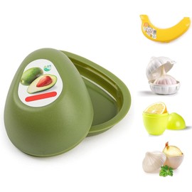 Plastic Reusable Vegetable Storage Box Avocado Safe Box Banana Case Lemon Saver Freezer Fridge Holder Left Over, Fresh-Keeping Cases (Avocado Saver Box)