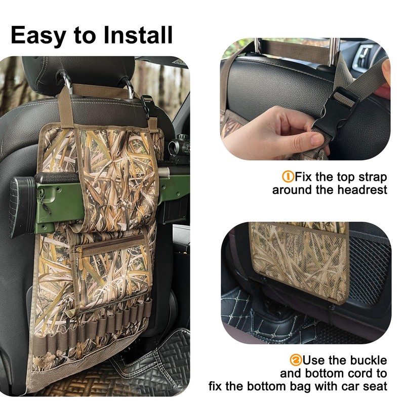 MYDAYS 2 Pack Tactical Seat Back Gun Rack, Camo Front