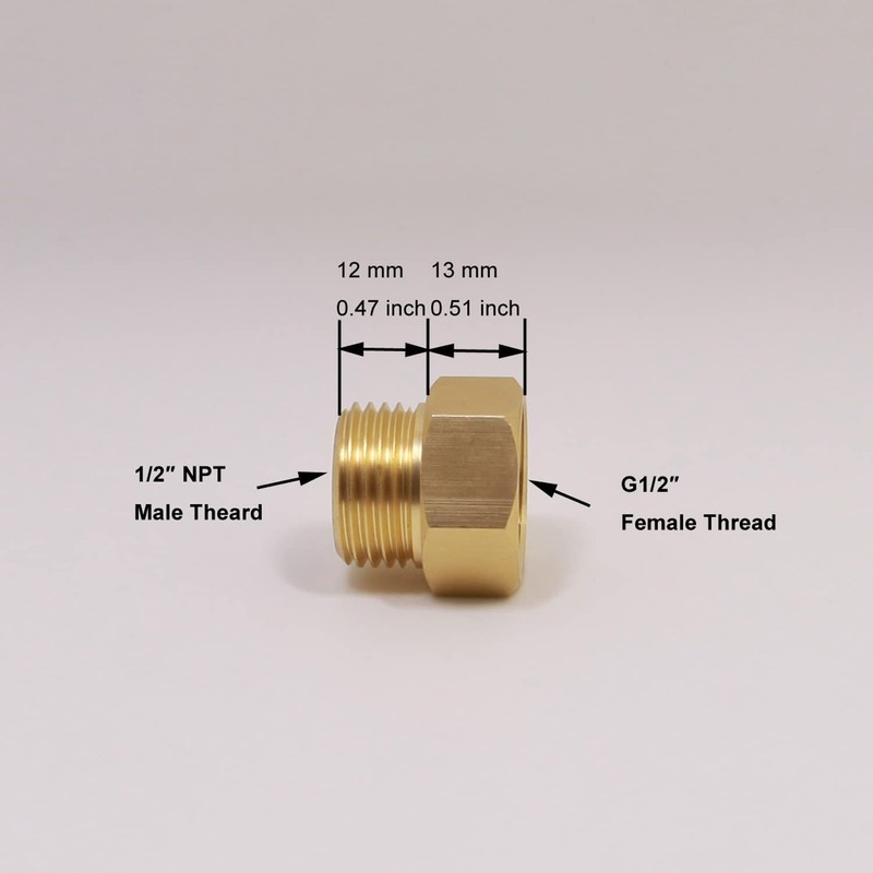 Ousun G 1/2 BSP Male to US 1/2 NPT Female