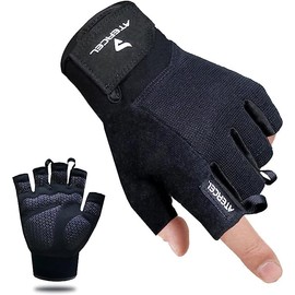 ATERCEL - Guantes de entrenamiento para hombres y mujeres, guantes de ejercicio para levantamiento de pesas, ciclismo, gimnasio, entrenamiento, transpirable y ajuste cómodo (negro, XS)