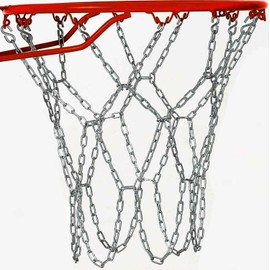 Basketball Net Heavy Duty 304 Stainless Steel Chain Net - Rust Proof Outdoor Metal Replacement Net for 18" Hoops, 45cm Drop Length, 12 Loops (Fits Standard 48cm Rims, Chain Only)​