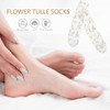 SOIMISS 1 Pair of Embroidered Tulle Socks with Flower Motif,