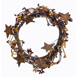 CWI Gifts Colonial Mix Pip Ring with Rusty Stars, 4 by 8-Inch