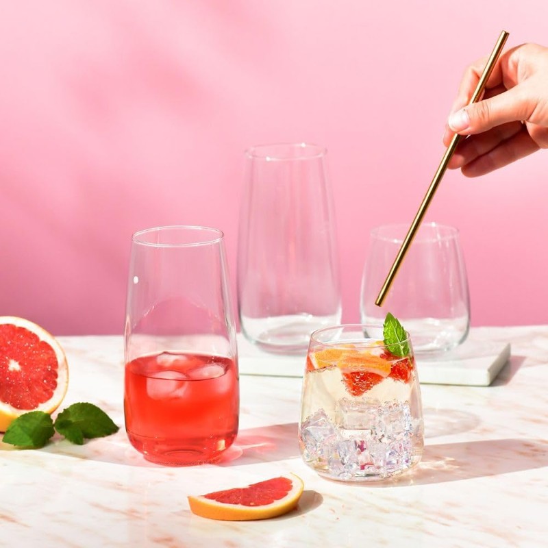 Krosno glasses for water, juices,lemonade, iced tea Elegant design |